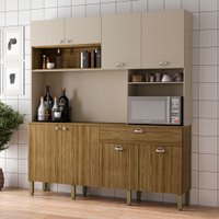 Armário de Cozinha com Balcão Casino 8 Portas 1 Gaveta Freijó/Vanilla - Pnr Móveis