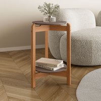 Mesa de Canto Lizz Cinza Perola/Cedro- Casa D