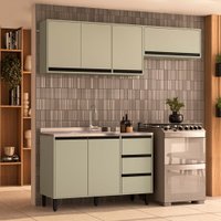 Cozinha Completa Koya 6 Portas 3 Gavetas 40250027 Verde Oliva - Politorno