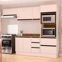 Cozinha Completa Koya 8 Portas 4 Gavetas 40250047 Creme - Politorno