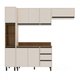 Cozinha Completa Koya 8 Portas 3 Gavetas 40250042 Creme - Politorno