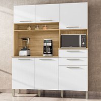 Armário de Cozinha com Balcão Huge 6 Portas 2 Gavetas Freijó/Supremo - Pnr Móveis