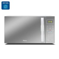 Micro-ondas Philco 28 Litros com Revestimento Limpa Fácil Espelhado Branco PMO28EB - 220 Volts