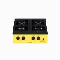 Fogao a Gas Portatil 4 Bocas Venax Grand Petit Line Amarelo