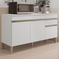 Balcão de Cozinha Silver 150 Cm 3 Portas 1 Gaveta Supremo - Pnr Móveis