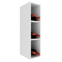 Armario Aereo Adega 3 Nichos 20 cm MDF CZ3318 Branco Tecno Mobili