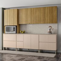 Cozinha Completa Insel 11 Portas 4 Gavetas Freijó/Vanilla - Pnr Móveis