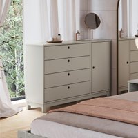 Cômoda de Madeira Maciça com 1 Porta e 4 Gavetas 110cm Multimóveis CR35279 - Verde Frost