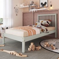Cama de Solteiro de Madeira Maciça para Colchão 88x188cm Multimóveis CR35277 - Verde Frost