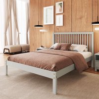 Cama de Casal de Madeira Maciça para Colchão 138x188cm Multimóveis CR35276 - Verde Frost