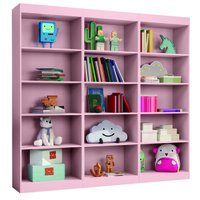 Kit 3 Estantes Livreiro Office Multiuso 12 Prateleiras Rose J&A