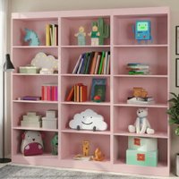 Kit 3 Estantes Livreiro Office Multiuso 12 Prateleiras Rose J&A
