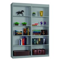 Kit 2 Estantes Livreiro Office Multiuso 8 Prateleiras Cinza J&A