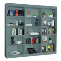 Kit 3 Estantes Livreiro Office Multiuso 12 Prateleiras Cinza J&A