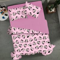 Edredom Casal Mickey & Minnie Disney Malha 100% Algodão 200x220cm Big Minnie/Rosa Cravo