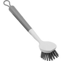 Escova de Limpeza Multiuso Cerdas Macias e Cabo de Silicone com Raspador Flow Cinza - Ou