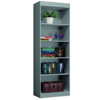 Estante Livreiro Office Organizador e Multiuso 4 Prateleiras Cinza J&A