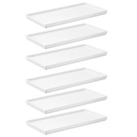Kit Com 6 Pratos 27x13cm Brancos Bandejas Decorativas Uno Coza Plásticas Servir Petiscos