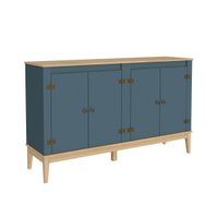 Buffet Aparador Colonial com 4 Portas 149x41x90cm MDP Mel Petroleo MB1014 Movelbento
