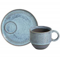 Xícara de Chá Empilhável 230ml com Pires Linhas Breeze Porto Brasil Café Mesa Posta