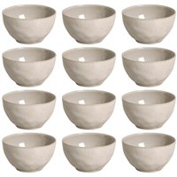 12 Bowls Cerâmica 558ml Off White Cumbuca Orgânica Latte Porto Brasil Porções