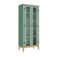Cristaleira Colonial com 2 Portas de Vidro MDP Mel Oliva MB 1019 Movelbento
