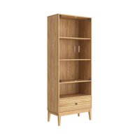 Cristaleira com 2 Portas de Vidro e 1 Gaveta Mel MDP MB 1057 Movelbento