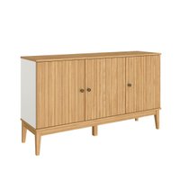 Buffet Aparador com 3 Portas Mel Off White MDP 134X38X77cm MB 1061 Movelbento