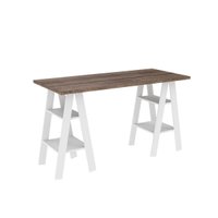 Mesa Escrivaninha Cavalete Rústica Branca 135X60X78cm MDP MB 1034 Movelbento