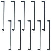 Kit 10 Puxadores Retos Alças para Móveis 256mm Preto Fosco Armários Guarda-Roupas Oeiras Torralba Zamac