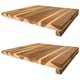 Kit 2 Tábuas de Corte Madeira Teca Estação com Encaixe L 35cm Carnes Massas Pães Zanline