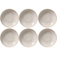 Jogo 6 Pratos Fundos Porto Brasil Bio Latte 22cm Cerâmica Off White Feijoada Caldos Cremes