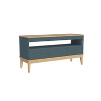 Balcão Aparador Colonial com 3 Gavetas 120x41x60cm Mel Petroleo MB 1016 Movelbento