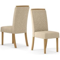 Kit 2 Cadeiras Sala De Jantar Malu Suede Linho Henn