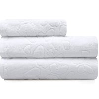 Kit com 3 Toalhas Romance Banho e Rosto 100 Algodão Aveludada Dohler - BRANCO