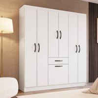 Guarda-Roupa Solteiro Laguna 7 Portas 1 Gaveta Branco - Irm Móveis