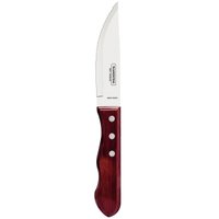 Faca Talher para Churrasco Jumbo Tramontina Madeira Tratada Polywood Vermelho - Aço Inox