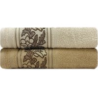 Kit Toalhas Banho Liana 100 Algodão com 2 Peças Emcompre Karsten - Bege