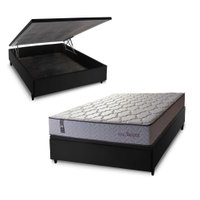 Conjunto Box Ba¿ Preto Magn¿tico Casal Soft Relax Bege 138x188x70