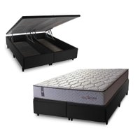 Conjunto Box Ba¿ Preto Magn¿tico King Soft Relax Bege 193x203x70