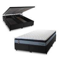 Conjunto Box Ba¿ Preto Chicago Cinza 193x203x64 Espuma D33