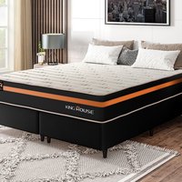 Conjunto Cama Box Preto c/ Molas Ensacadas Sirius Preto King 193x203x65
