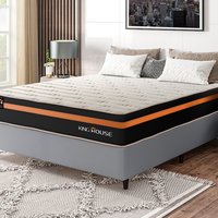 Conjunto Cama Box Cinza c/ Molas Ensacadas Sirius Preto Casal 138x188x65