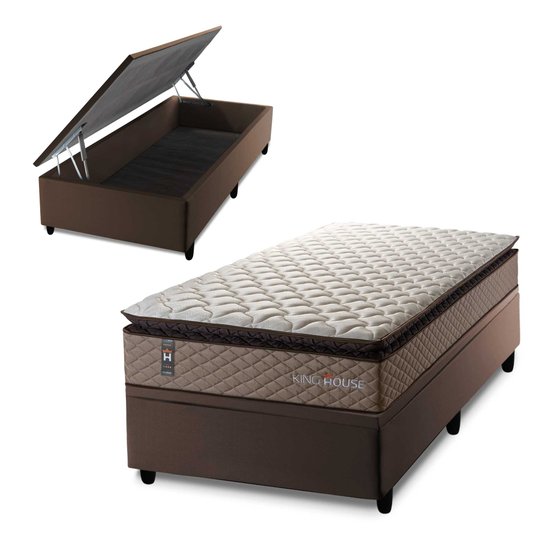 Conjunto Box Ba¿ Marrom Atlanta Bege 96x203x69 Espuma D45