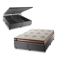 Conjunto Box Ba¿ Cinza Chicago Marrom 193x203x64 Espuma D33