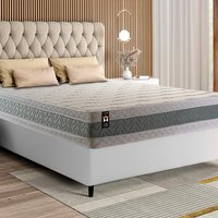 Conjunto Cama Box Branco Espuma Oxford Verde Casal 138x188x67
