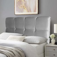 Cabeceira Luna Cama Box Solteiro 98cm Suede Velut Cinza - King House