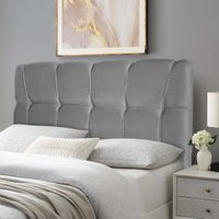 Cabeceira Luna Cama Box Casal 140cm Suede Velut Cinza - King House