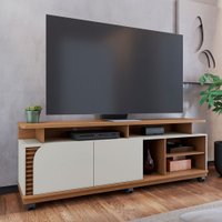 Rack para TV Até 75 Polegadas Boss 2 Portas Freijó/Off White 1800 - Pnr Móveis