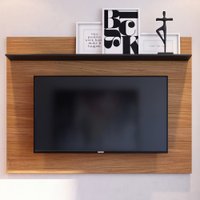 Painel para TV Até 55 Polegadas San Noce Milano/Preto Fosco - Pnr Móveis